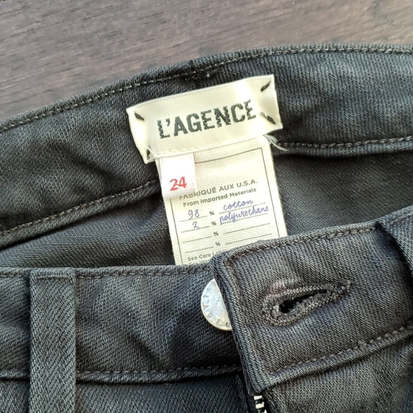 L'Agence Skinny Low Rise Black Fog Jeans - Picture 3 of 6